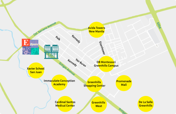E-Square Mall Location Map